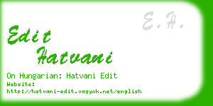 edit hatvani business card